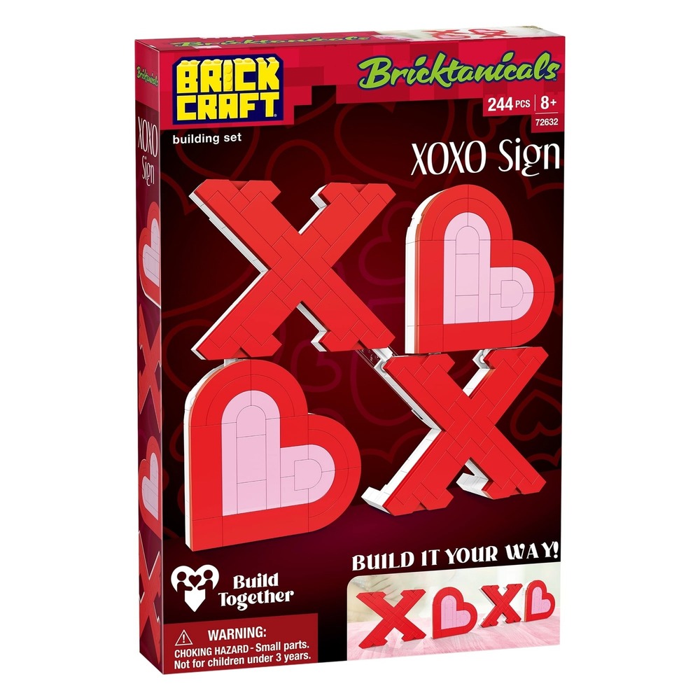 Brick Craft Bricktanicals XOXO Sign Building Set 244 Pcs 72632 Valentine New